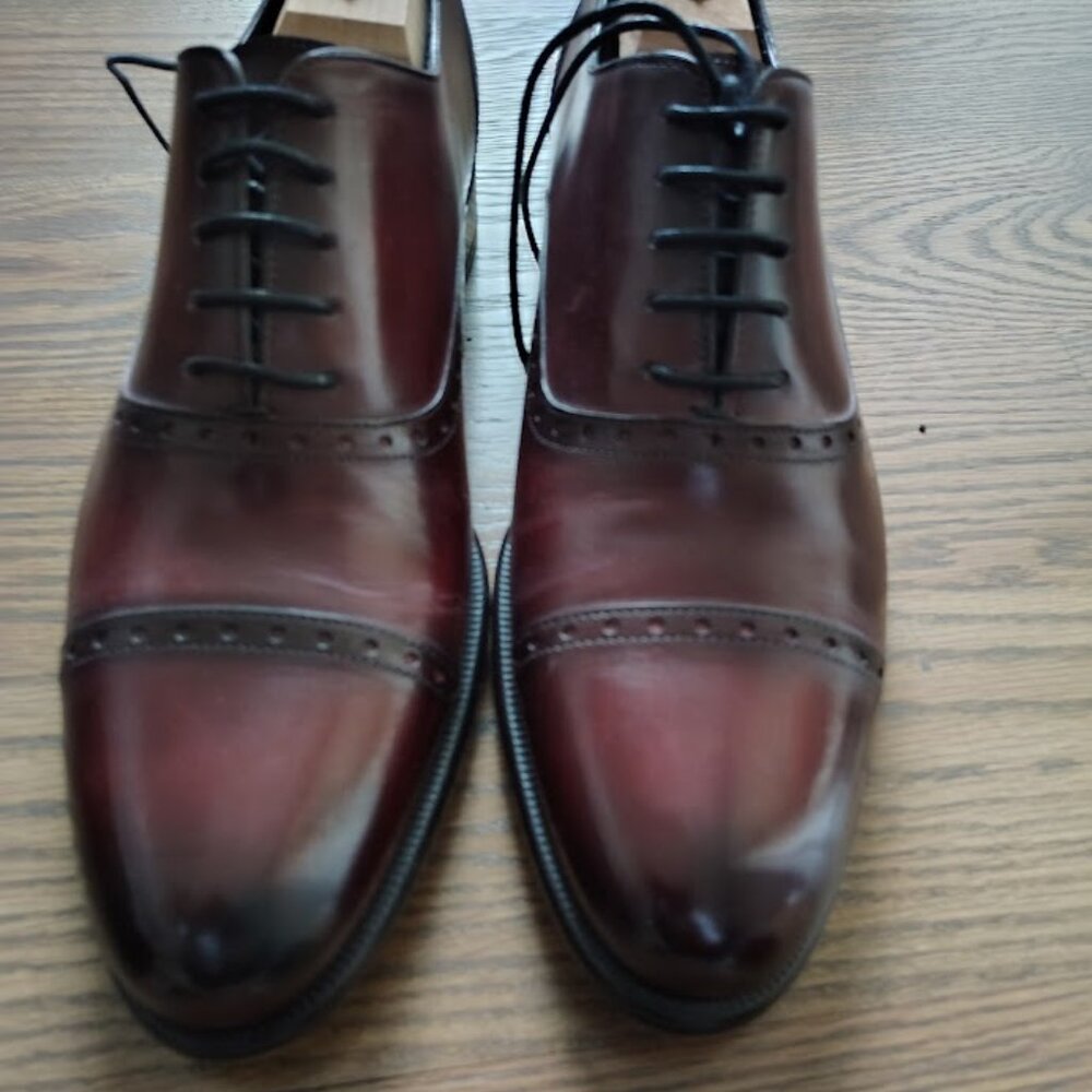 Paul Evans Semi-Brogue Oxblood Oxfords Size 8.5